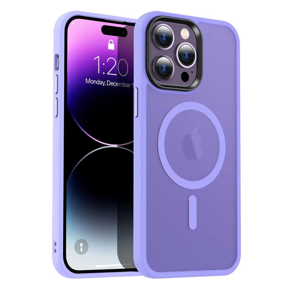 Foto 2 pulgar | Funda Tekku Matte Style Para Iphone 15 Pro Max Trans Violeta Compatible Con Magsafe