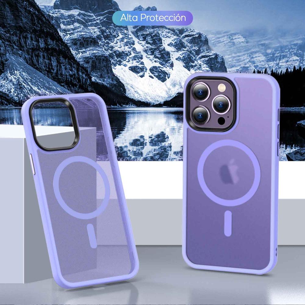 Foto 3 pulgar | Funda Tekku Matte Style Para Iphone 15 Pro Max Trans Violeta Compatible Con Magsafe