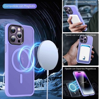 Foto 4 | Funda Tekku Matte Style Para Iphone 15 Pro Max Trans Violeta Compatible Con Magsafe