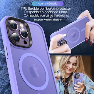 Foto 6 | Funda Tekku Matte Style Para Iphone 15 Pro Max Trans Violeta Compatible Con Magsafe
