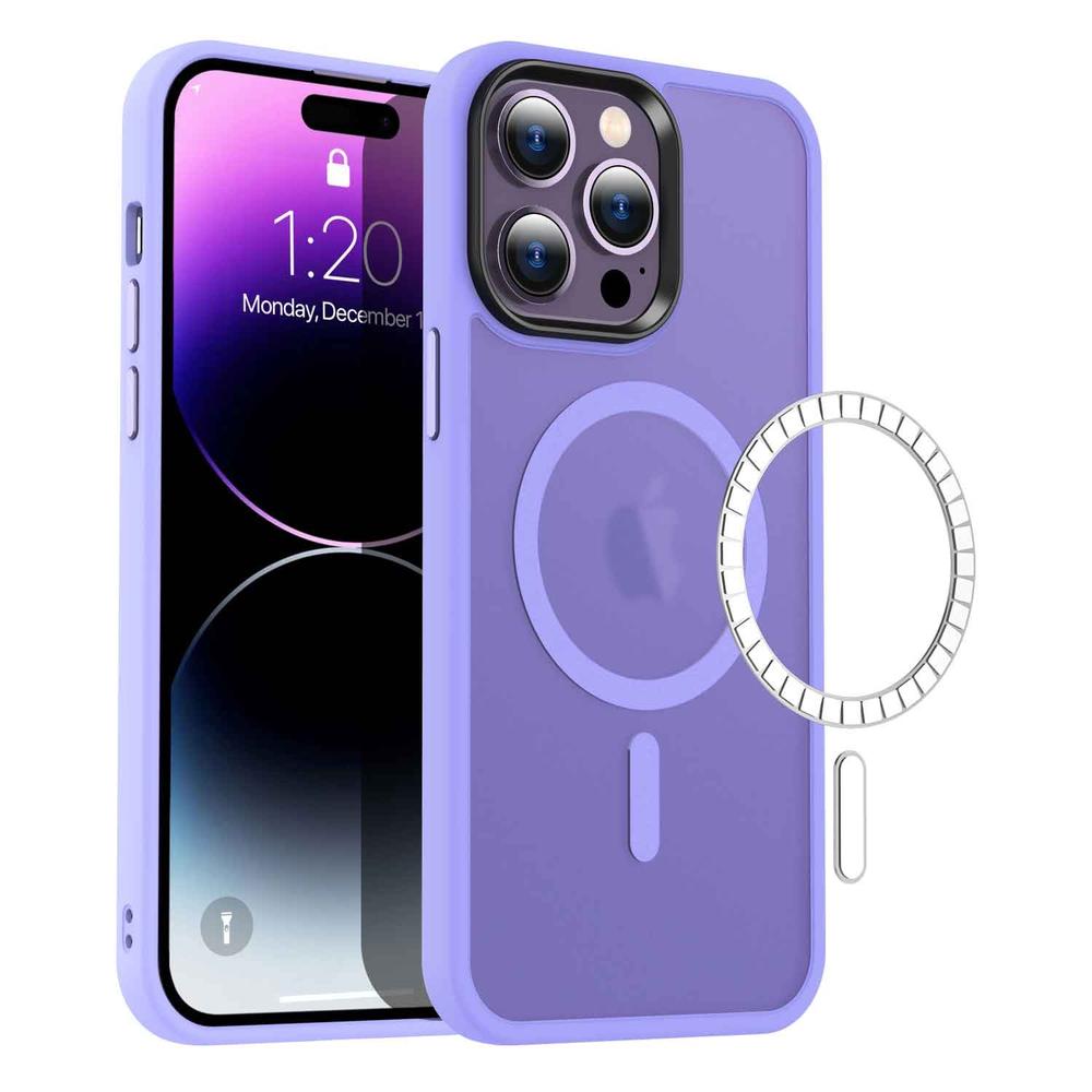 Foto 8 pulgar | Funda Tekku Matte Style Para Iphone 15 Pro Max Trans Violeta Compatible Con Magsafe