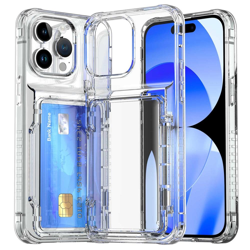 Foto 2 pulgar | Funda Tekku Tpu Tarjetero Para Iphone 15 Pro Transparente
