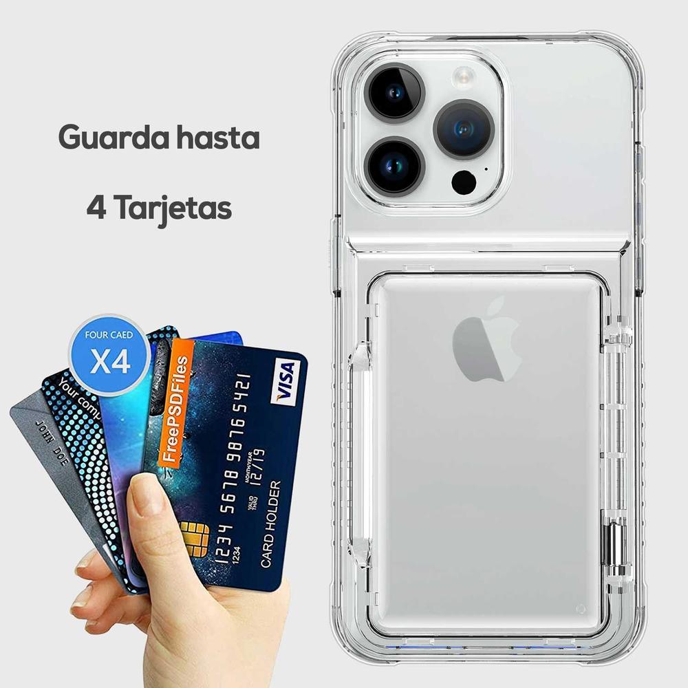 Foto 4 | Funda Tekku Tpu Tarjetero Para Iphone 15 Pro Transparente