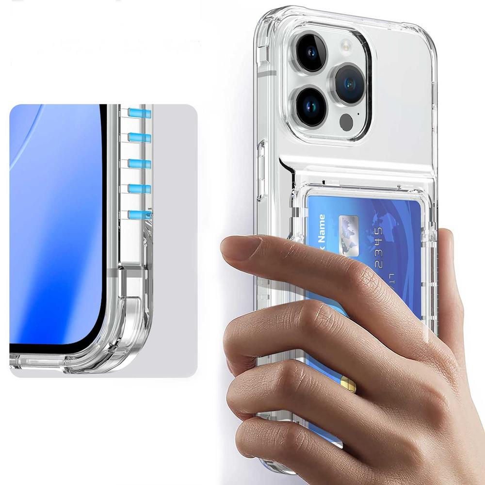 Foto 8 pulgar | Funda Tekku Tpu Tarjetero Para Iphone 15 Pro Transparente