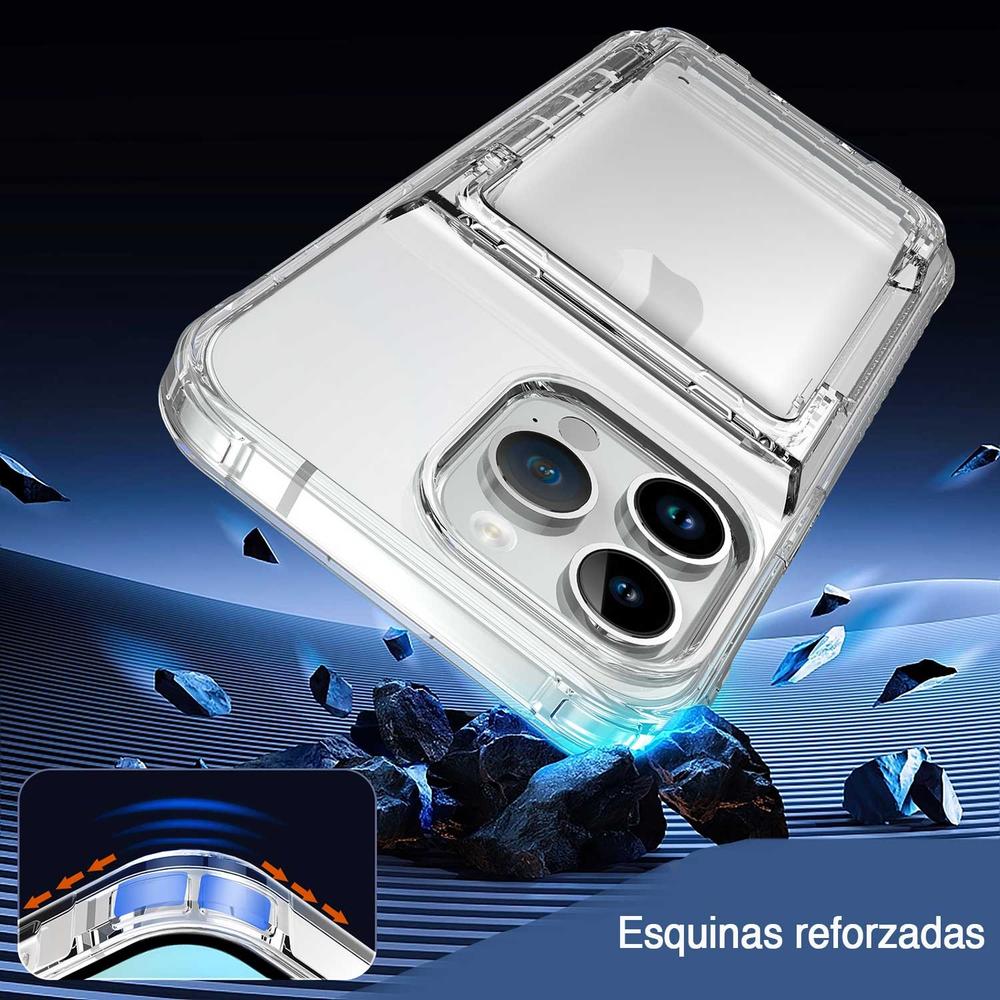 Foto 8 | Funda Tekku Tpu Tarjetero Para Iphone 15 Pro Transparente