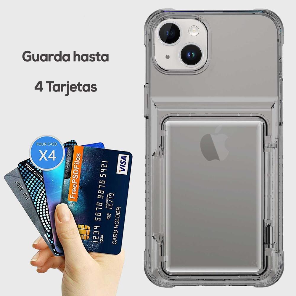 Foto 3 | Funda Tekku Tpu Tarjetero Para Iphone 15 Plus Humo