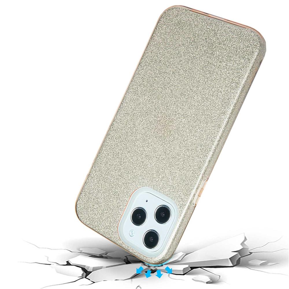 Foto 4 pulgar | Funda Tekku Tpu Doble Capa Brillos Para Iphone 15 Pro Max Oro Glitter