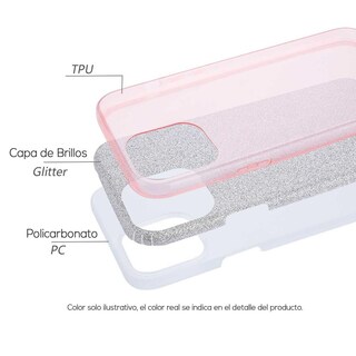 Foto 5 | Funda Tekku Tpu Doble Capa Brillos Para Iphone 15 Pro Max Oro Glitter