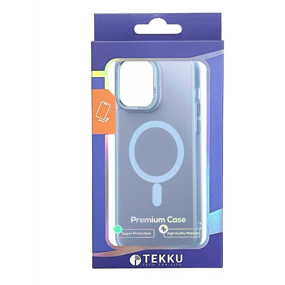 Foto 5 pulgar | Funda Tekku Matte Para Iphone 15 Pro Max Trans Azul Compatible Con Magsafe