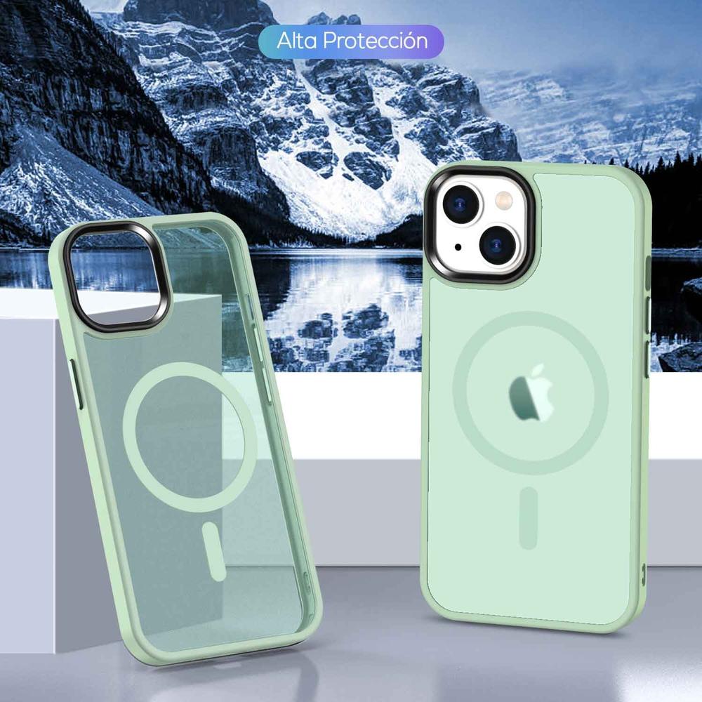 Foto 3 pulgar | Funda Tekku Matte Style Para Iphone 15 Trans Verde Compatible Con Magsafe