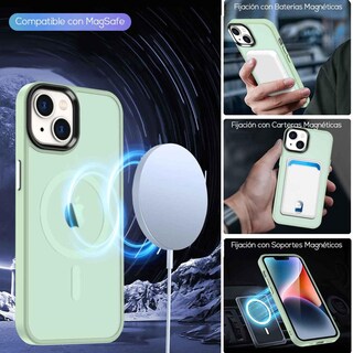 Foto 3 | Funda Tekku Matte Style Para Iphone 15 Trans Verde Compatible Con Magsafe