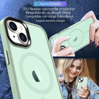 Foto 6 | Funda Tekku Matte Style Para Iphone 15 Trans Verde Compatible Con Magsafe