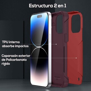 Foto 2 | Funda Tekku Tough Cover Para Iphone 15 Pro Max Roja