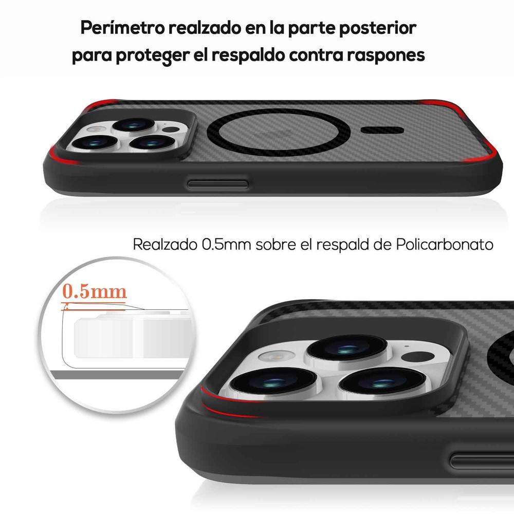 Foto 7 pulgar | Funda Tekku Combat Carbon Para Iphone 15 Pro Max Negra Compatible Con Magsafe