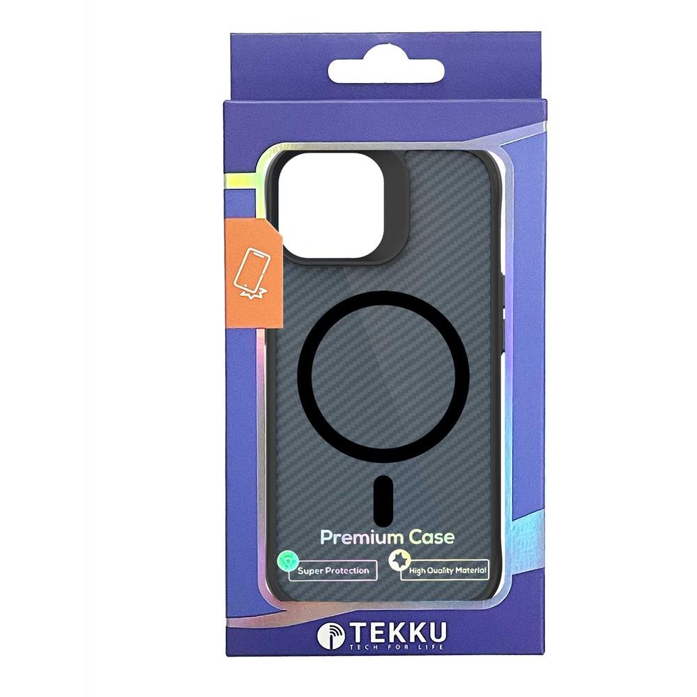 Foto 9 pulgar | Funda Tekku Combat Carbon Para Iphone 15 Pro Max Negra Compatible Con Magsafe