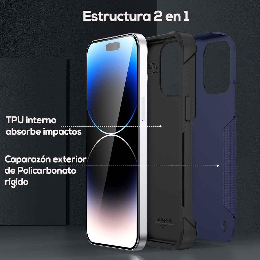 Foto 4 pulgar | Funda Tekku Tough Cover Para Iphone 15 Pro Max Azul