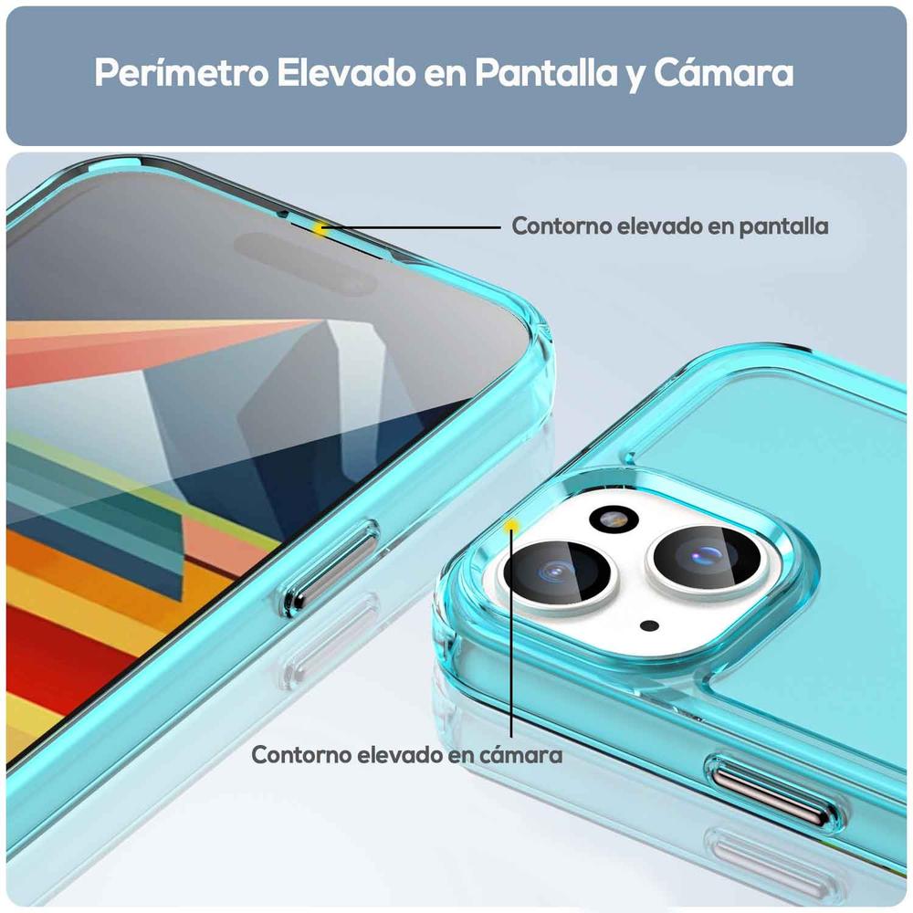 Foto 6 pulgar | Funda Tekku Tpu Rugged Para Iphone 15 Azul Translucido