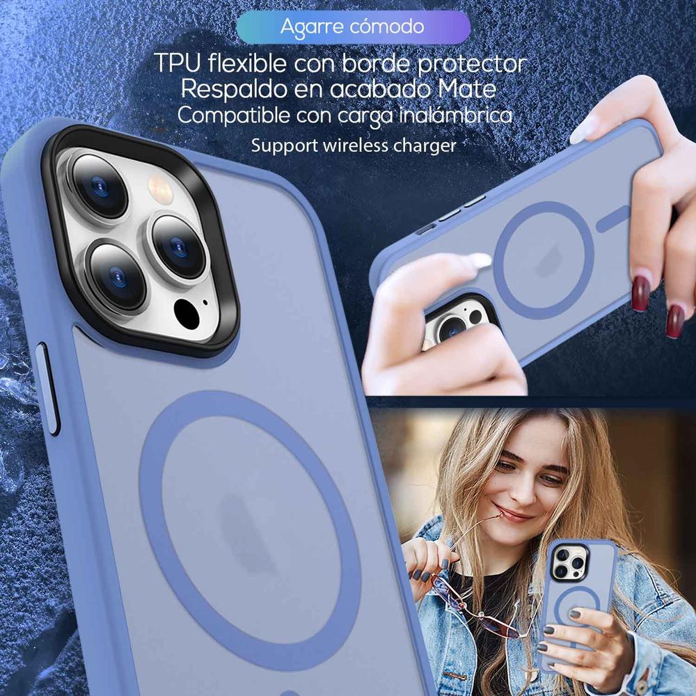 Foto 6 | Funda Tekku Matte Style Para Iphone 15 Pro Max Trans Azul Compatible Con Magsafe