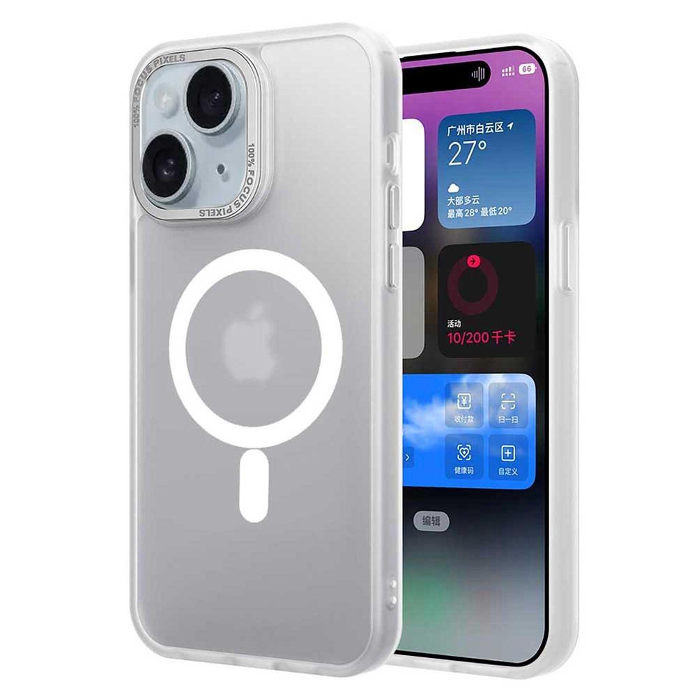 Foto 2 pulgar | Funda Tekku Matte Para Iphone 15 Trans Blanco Compatible Con Magsafe