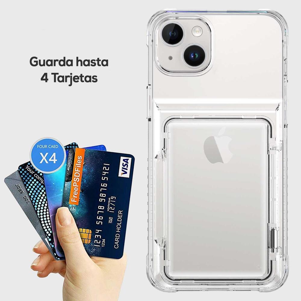 Foto 4 | Funda Tekku Tpu Tarjetero Para Iphone 15 Transparente