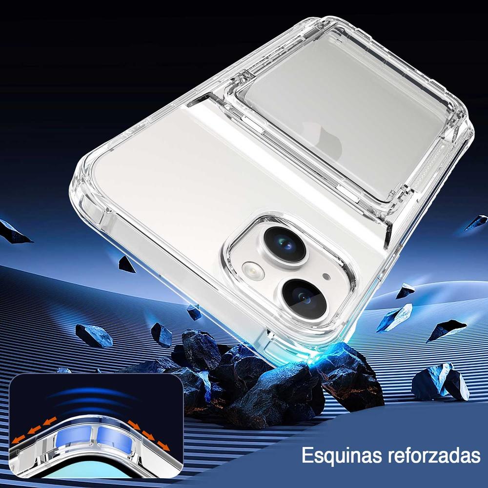 Foto 7 pulgar | Funda Tekku Tpu Tarjetero Para Iphone 15 Transparente