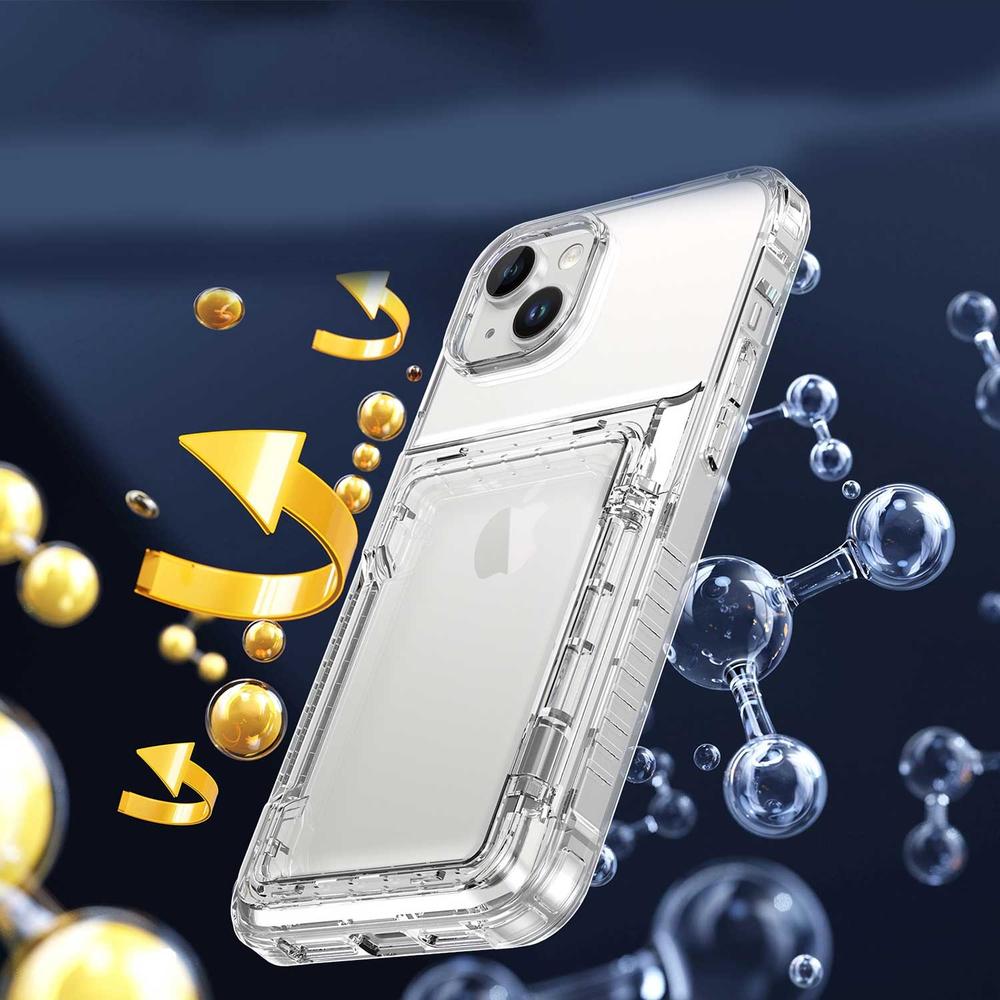 Foto 9 pulgar | Funda Tekku Tpu Tarjetero Para Iphone 15 Transparente