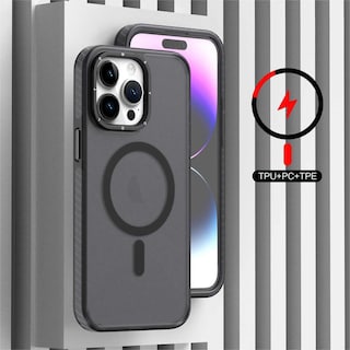 Foto 4 | Funda Tekku Matte Color Para Iphone 15 Pro Trans Negra Compatible Con Magsafe