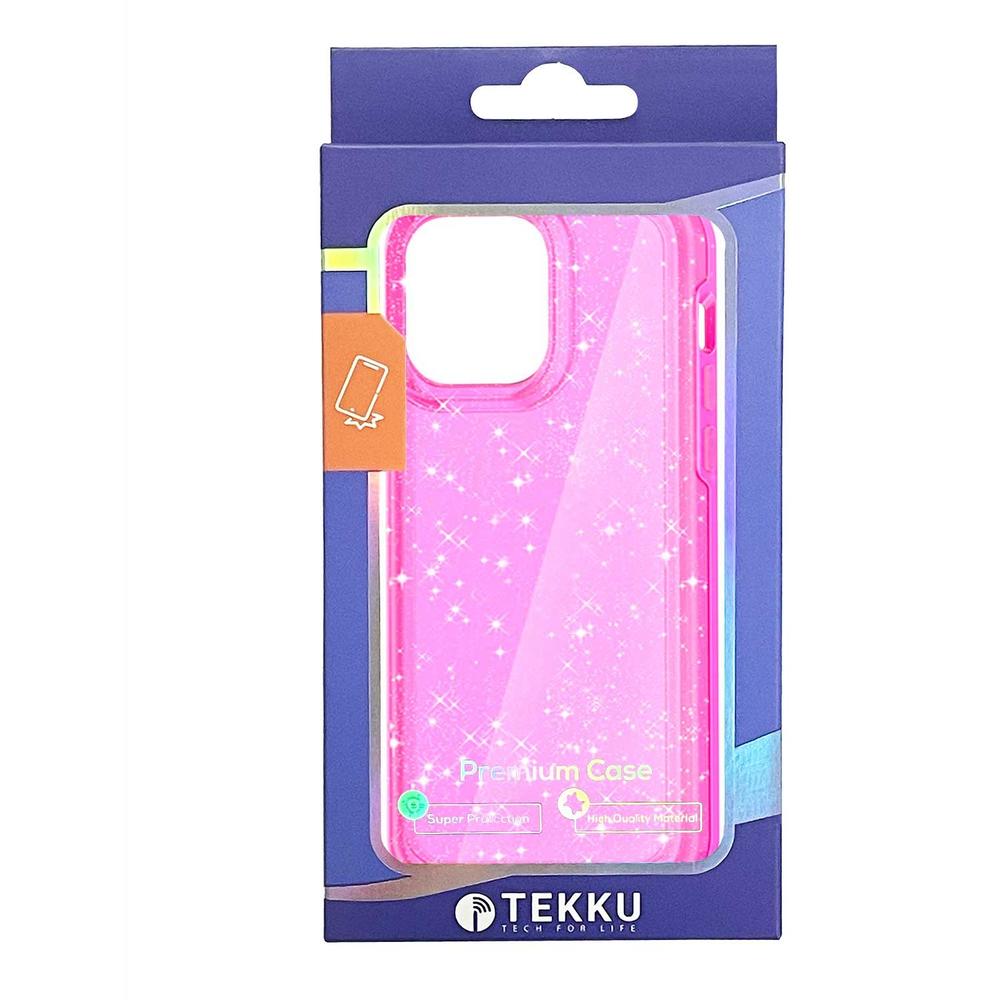 Foto 7 pulgar | Funda Tekku Brillos Rigida Pc Para Iphone 15 Pro Max Rosa Glitter
