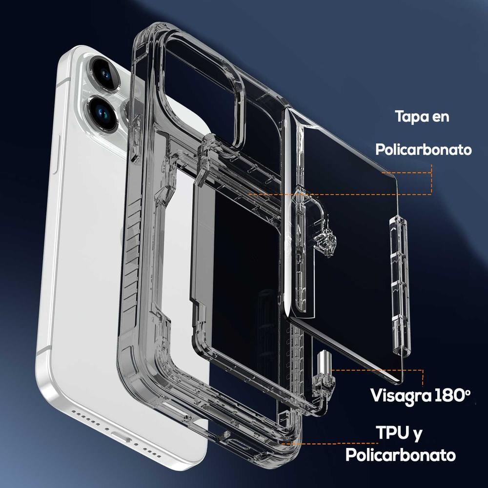 Foto 6 pulgar | Funda Tekku Tpu Tarjetero Para Iphone 15 Pro Humo
