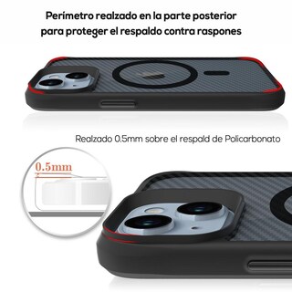 Foto 7 | Funda Tekku Combat Carbon Para Iphone 15 Negra Compatible Con Magsafe