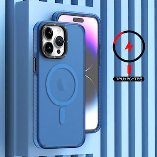 Foto 4 | Funda Tekku Matte Color Para Iphone 15 Pro Max Trans Azul Compatible Con Magsafe