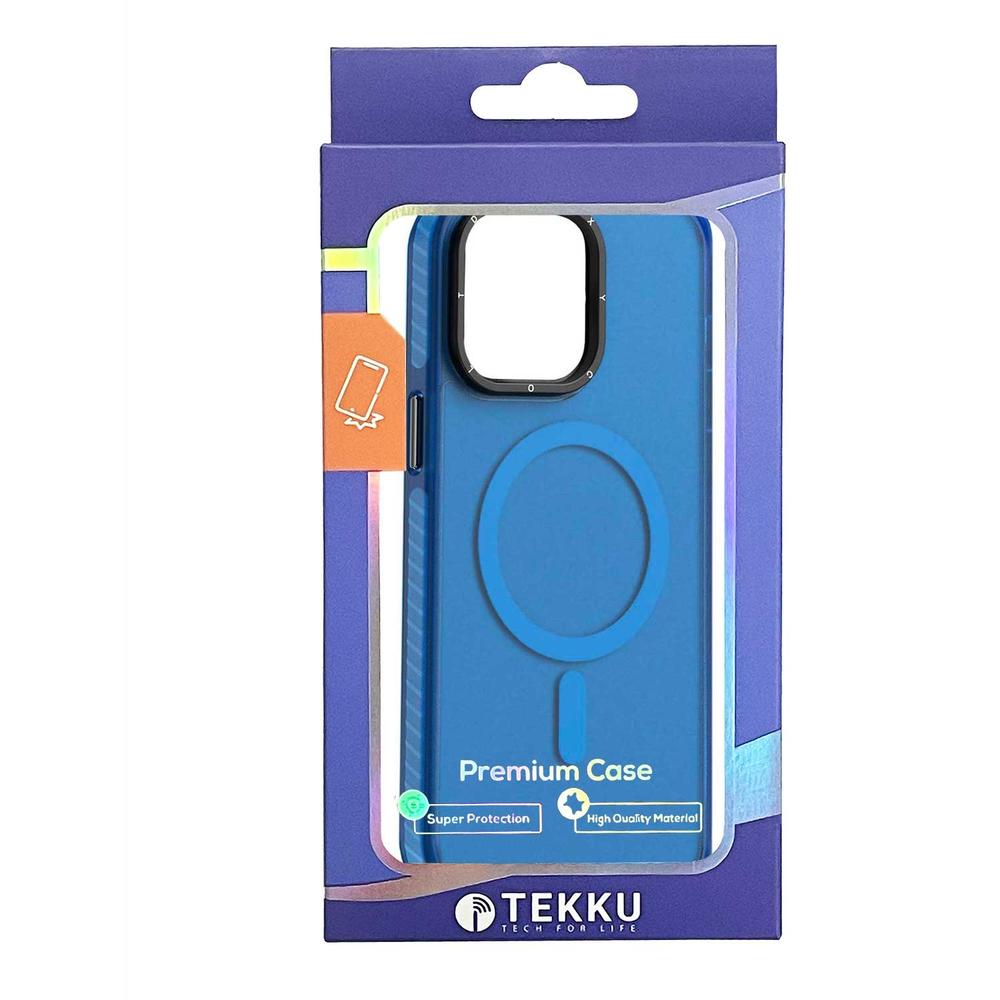 Foto 6 pulgar | Funda Tekku Matte Color Para Iphone 15 Pro Max Trans Azul Compatible Con Magsafe