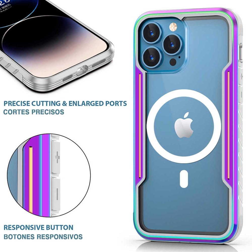 Foto 9 pulgar | Funda Tekku Metal Para Iphone 15 Pro Max Compatible Con Magsafe Tornasol