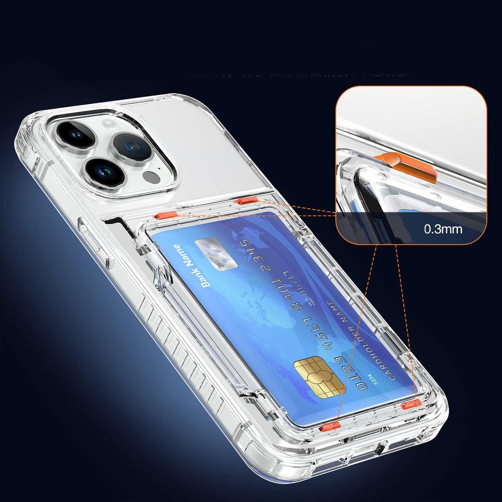 Foto 6 pulgar | Funda Tekku Tpu Tarjetero Para Iphone 15 Pro Max Transparente