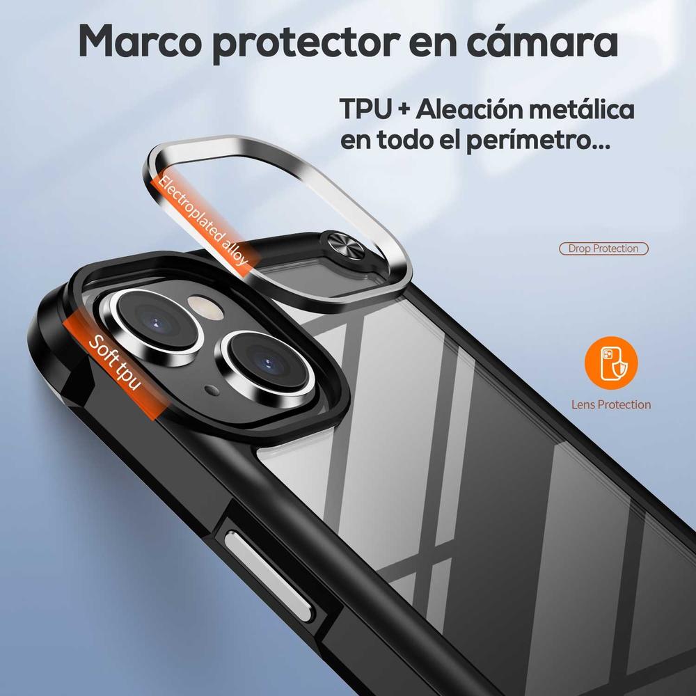 Foto 5 | Funda Tekku Shock Hardshell Para Iphone 15 Negra Transparente