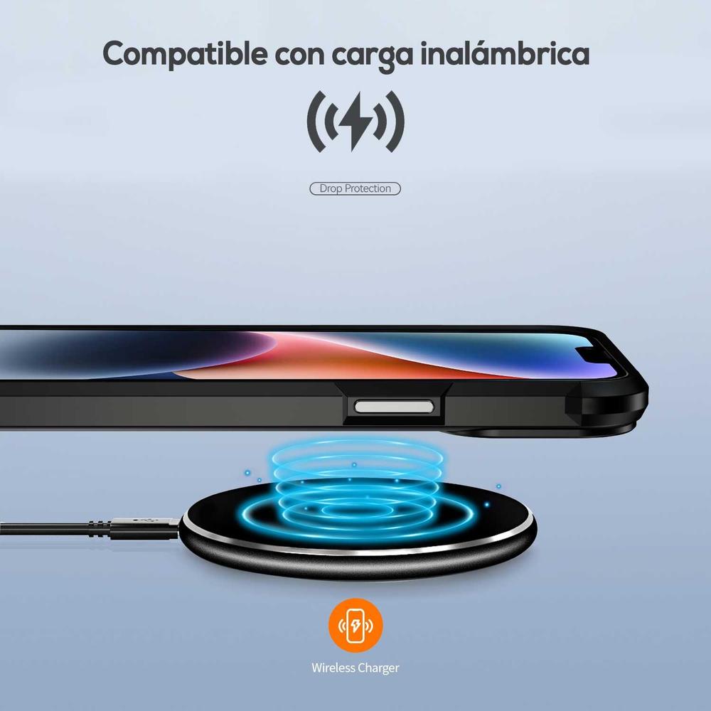 Foto 7 pulgar | Funda Tekku Shock Hardshell Para Iphone 15 Negra Transparente