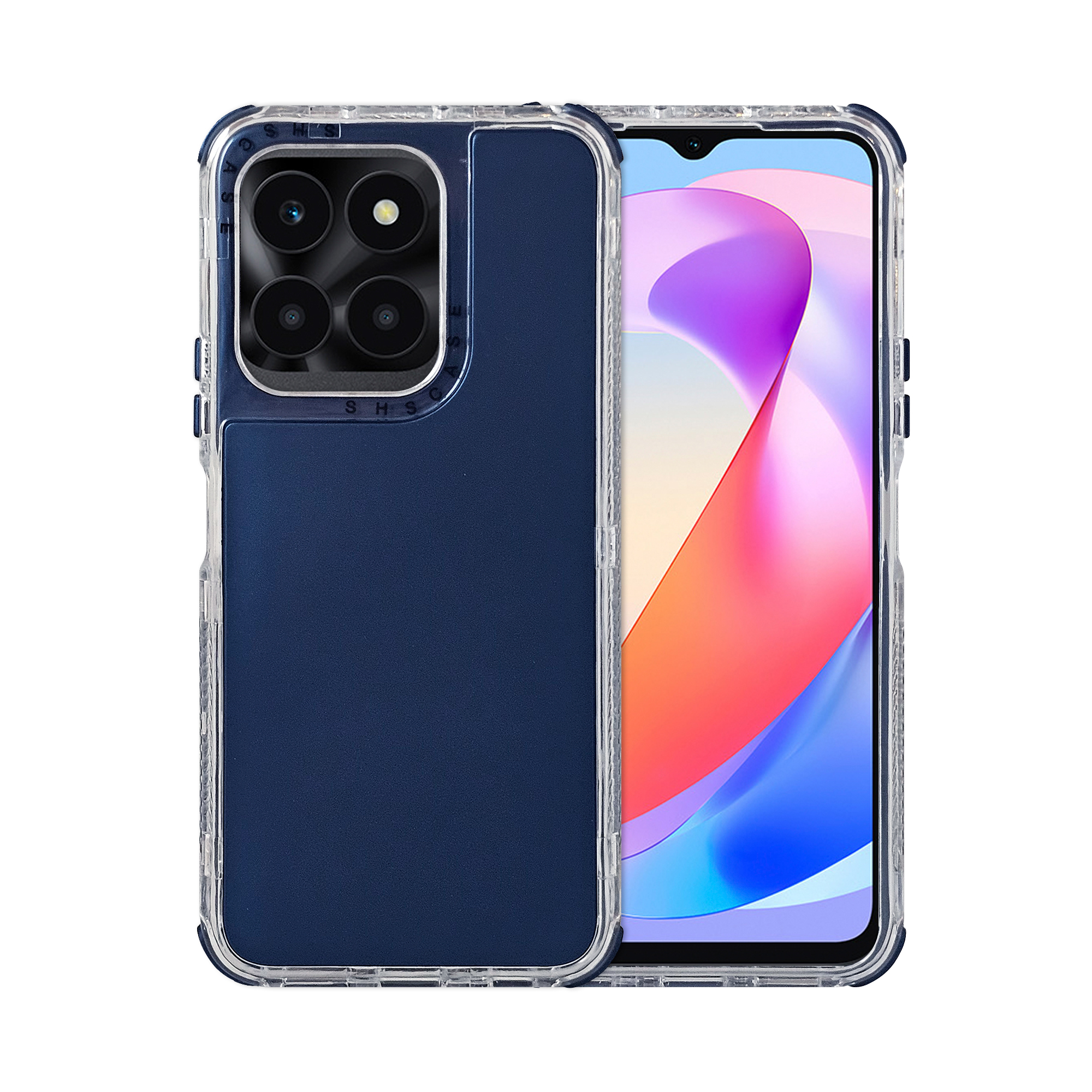 Funda Uso Rudo Rainbow 360 Azul Marino para Honor X6a / X5 Plus
