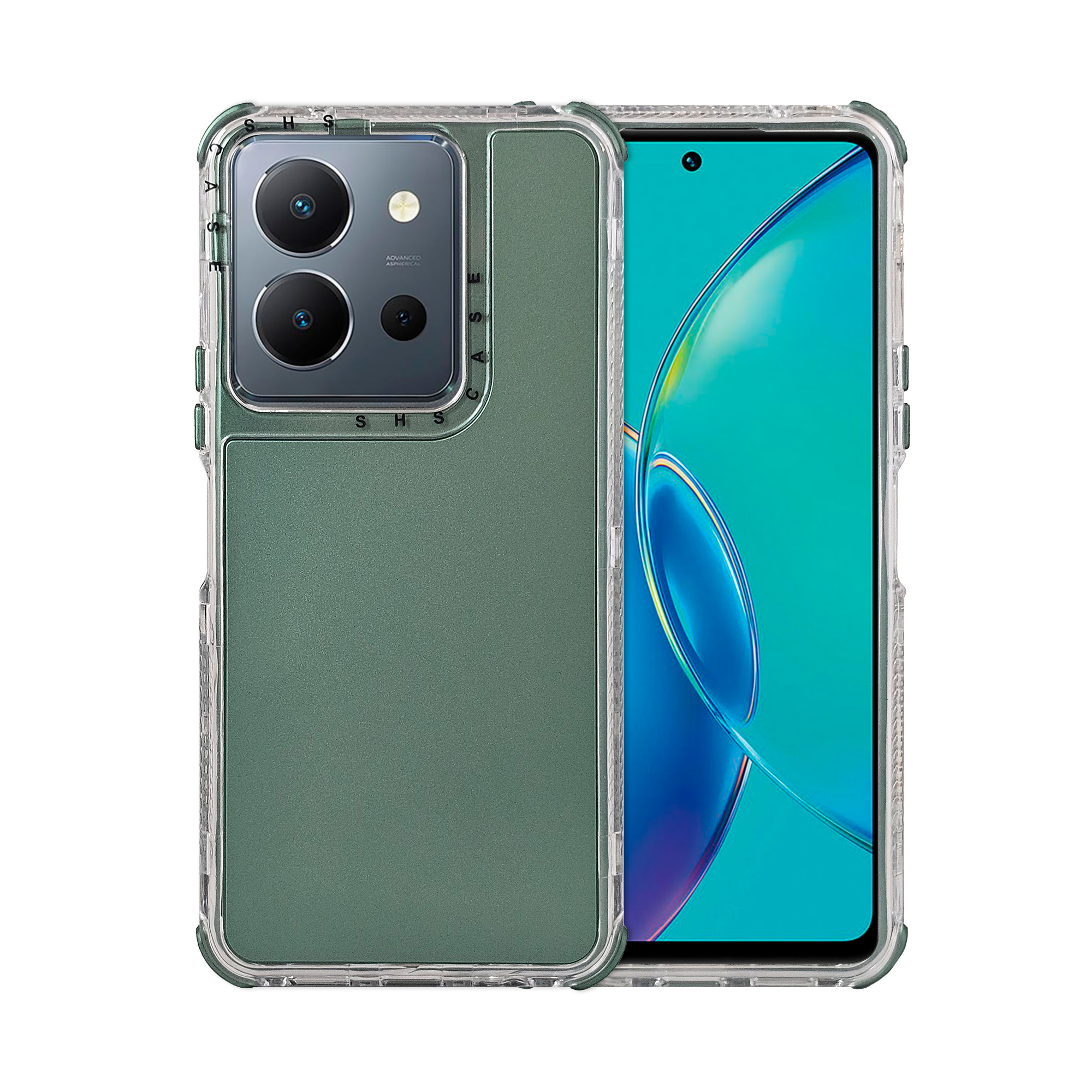 Foto 2 pulgar | Funda Uso Rudo Rainbow 360 Verde para Vivo Y36 - Protección Completa