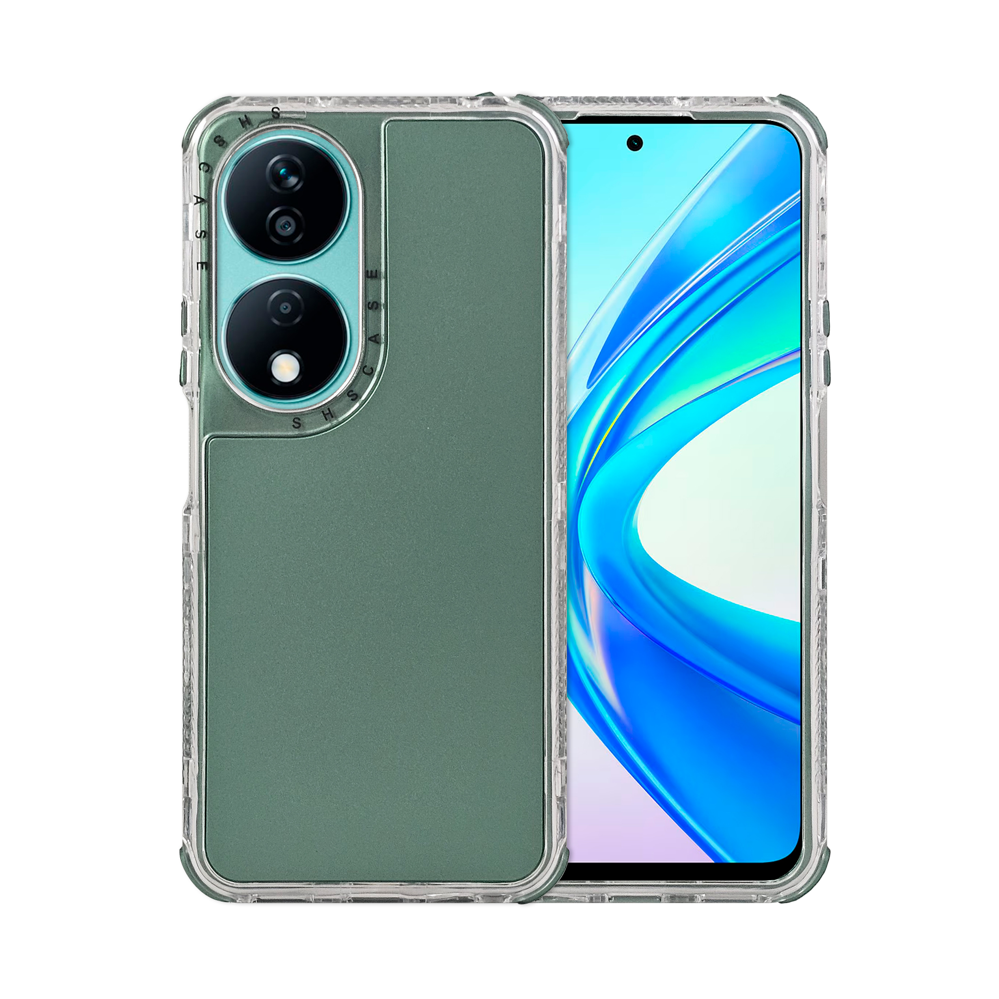 Funda Uso Rudo Rainbow 360 Verde para Honor X7b