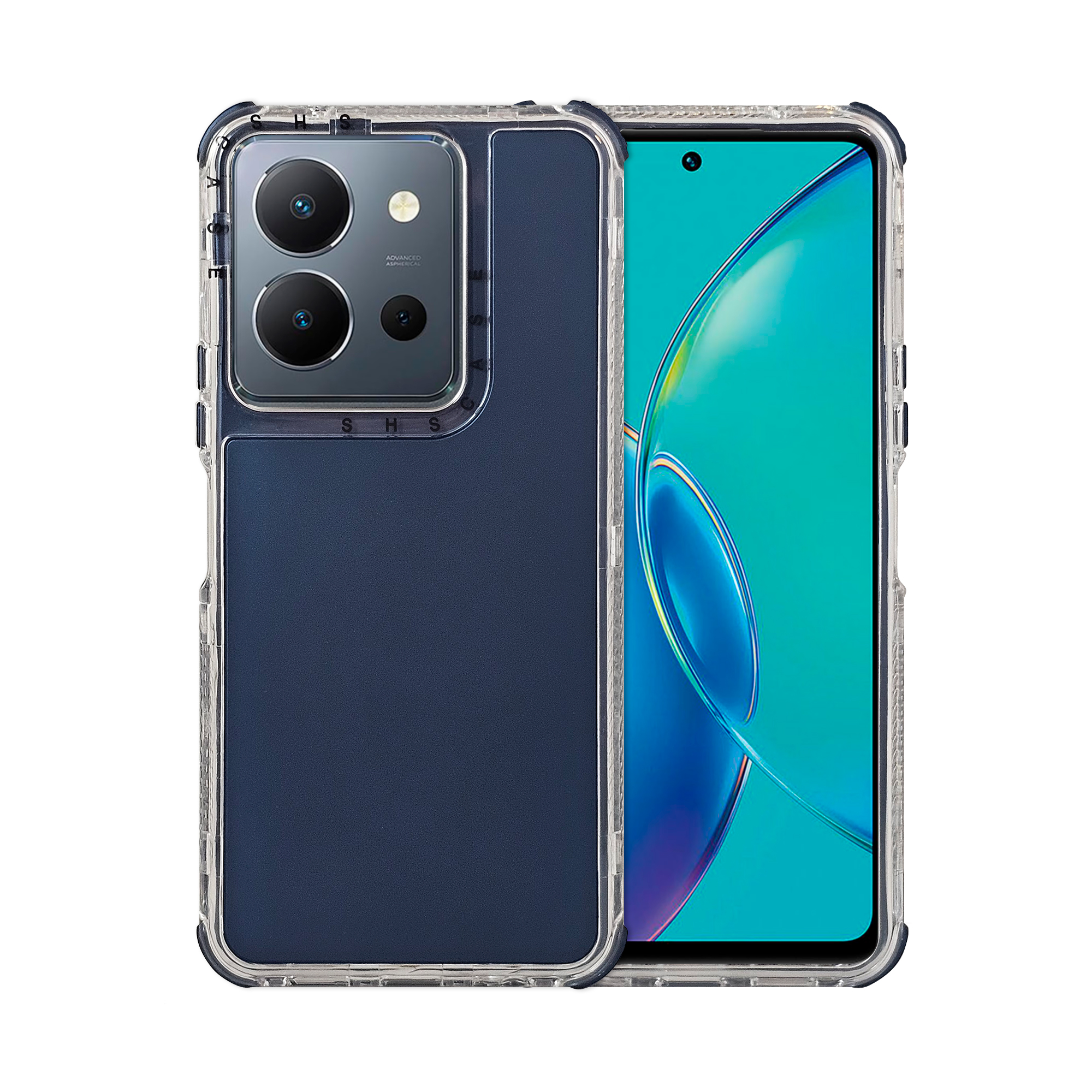 Funda Uso Rudo Rainbow 360 Azul Marino para Vivo Y36