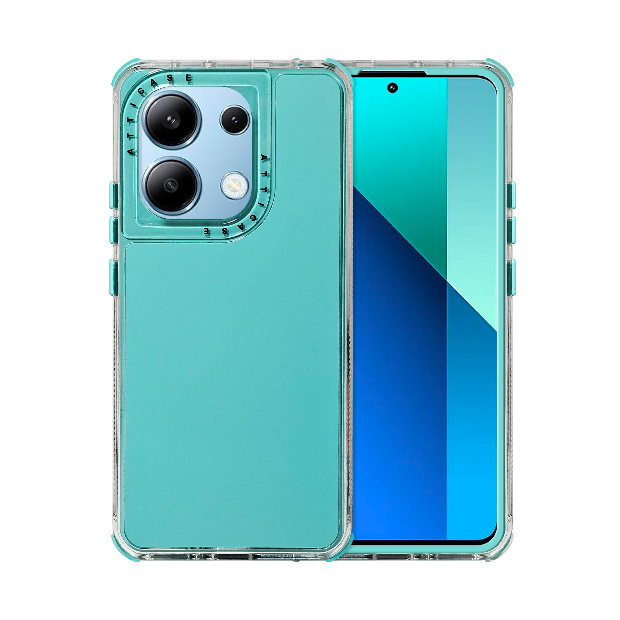 Foto 2 pulgar | Funda Uso Rudo Rainbow Paint Menta para Xiaomi Redmi Note 13 4g