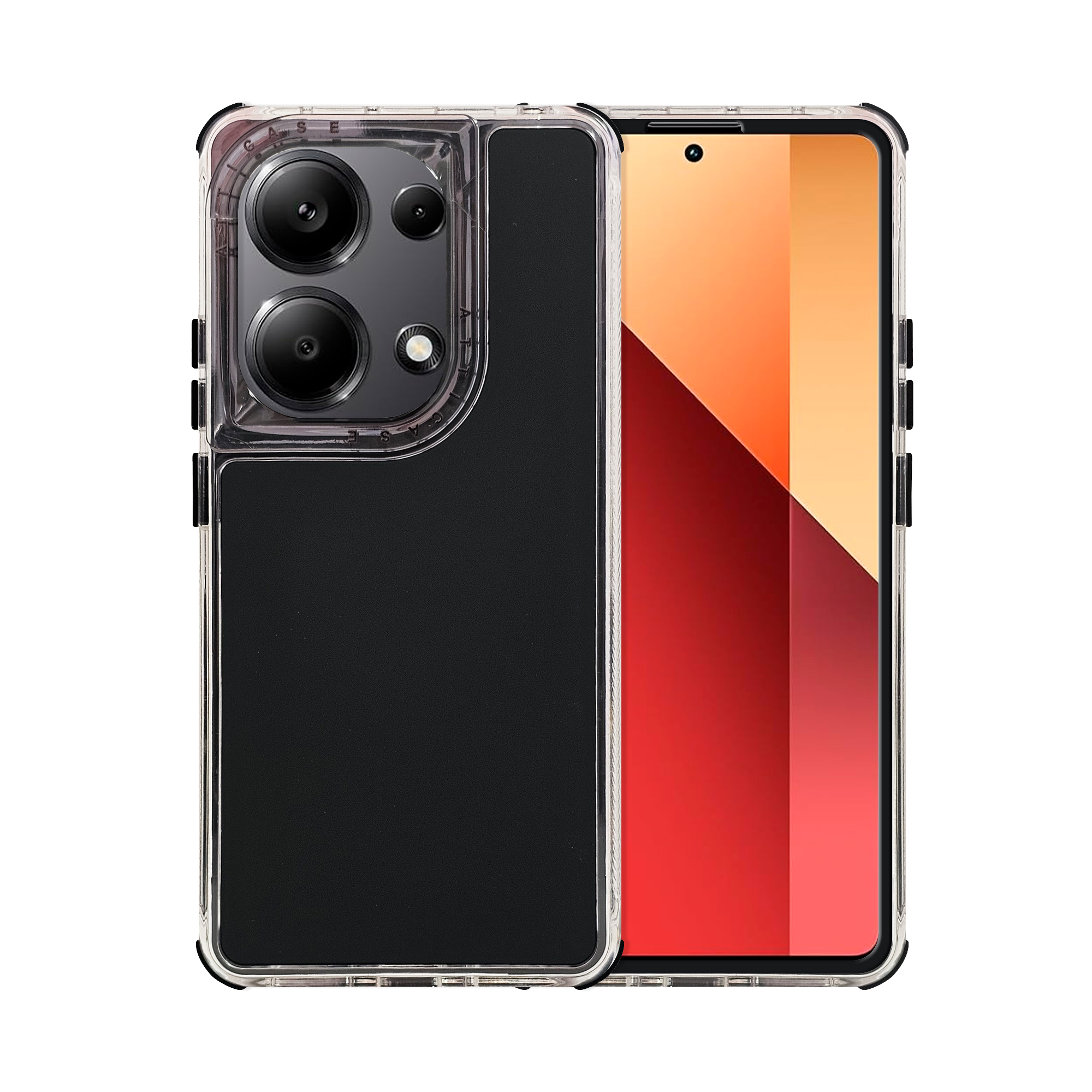 Foto 2 pulgar | Funda Uso Rudo Rainbow Paint Negro para Xiaomi Redmi Note 13 Pro 4g