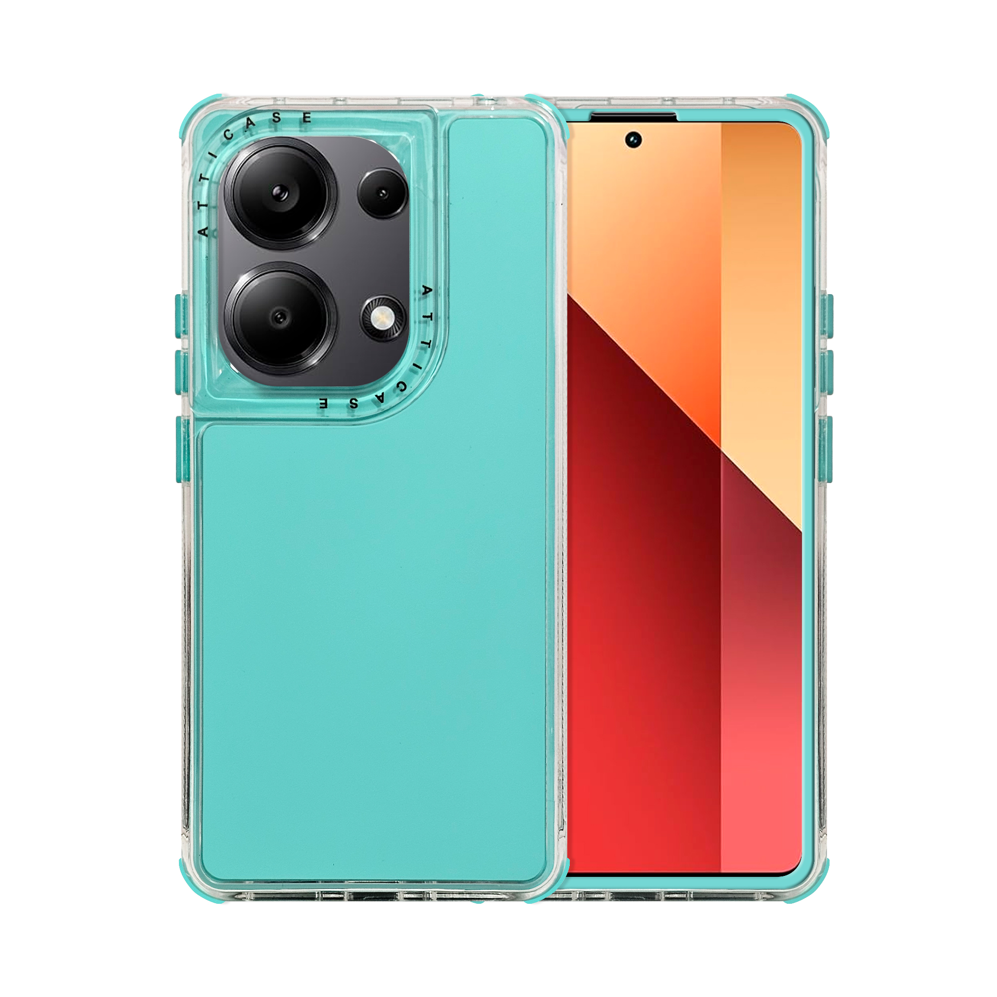 Foto 2 pulgar | Funda Uso Rudo Rainbow Paint Menta para Xiaomi Redmi Note 13 Pro 4g