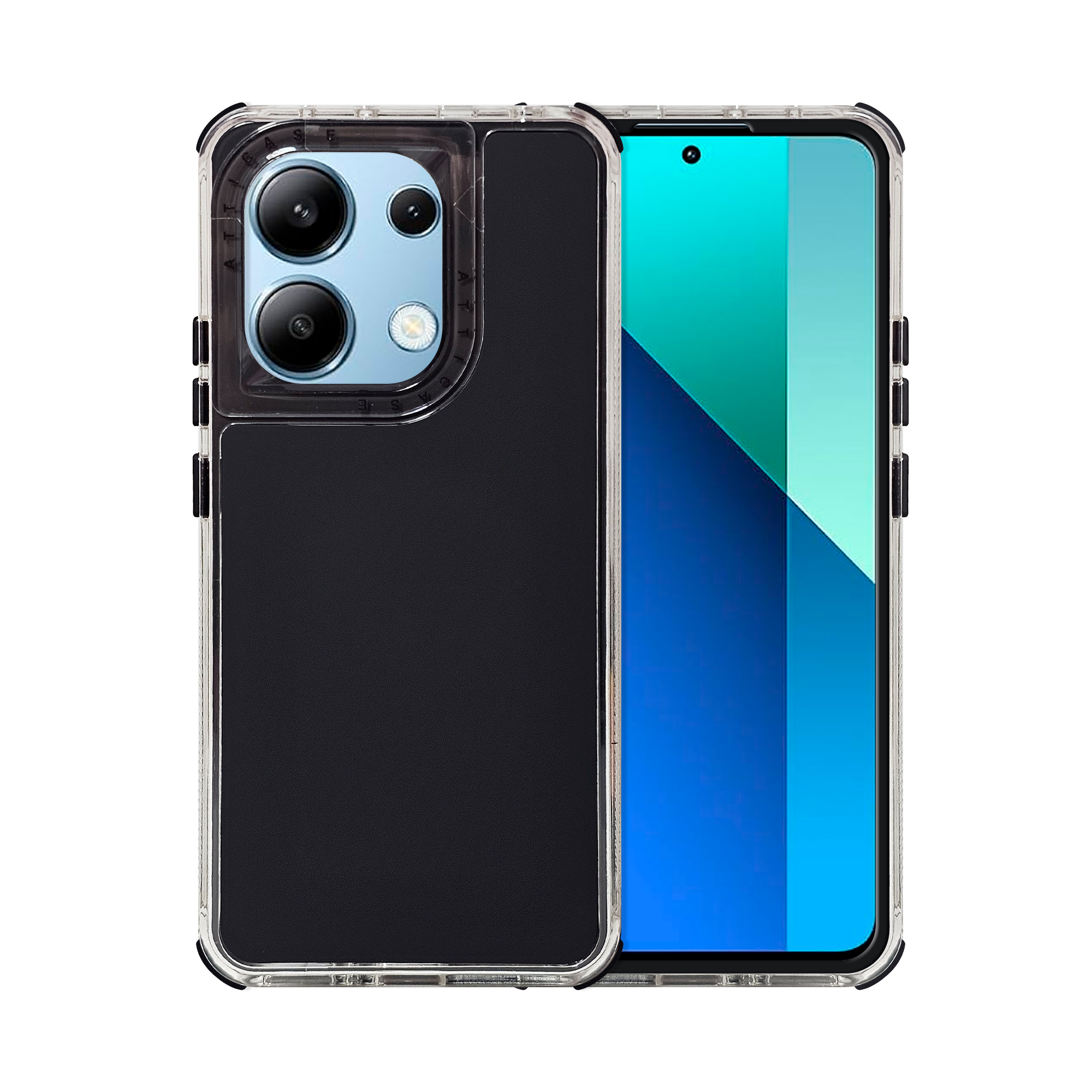 Foto 2 pulgar | Funda Uso Rudo Rainbow Paint Negro para Xiaomi Redmi Note 13 4g