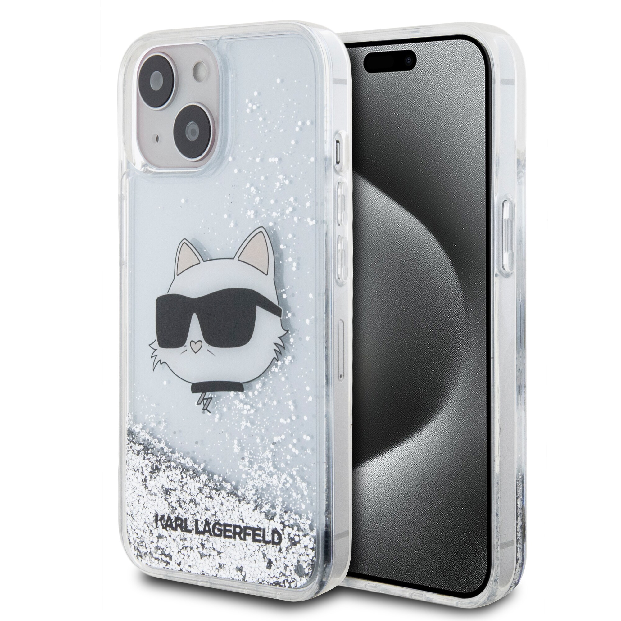 Funda Karl Brillantina Choupette para iPhone 15 Plata de Karl Lagerfeld $719