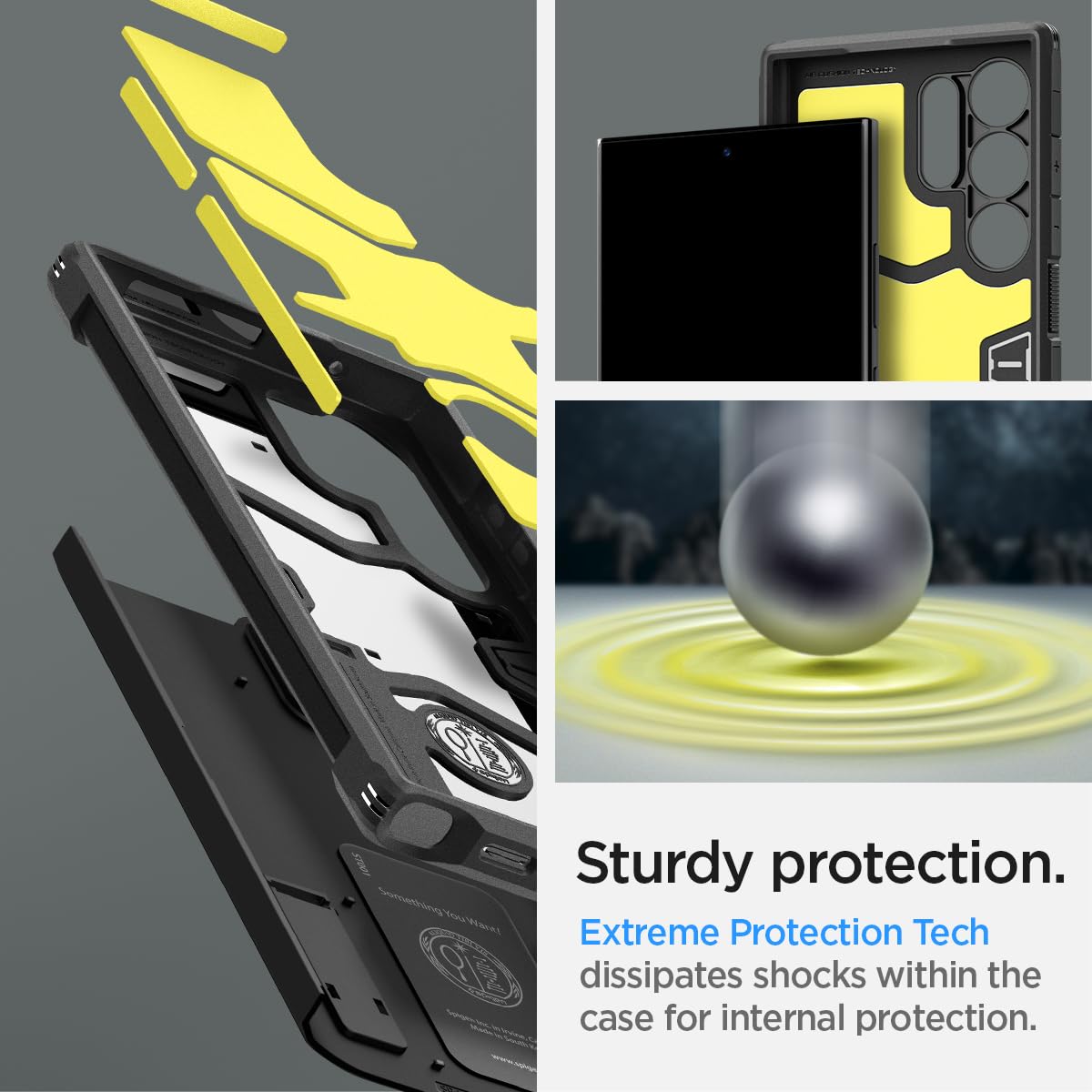 Foto 4 pulgar | Funda Spigen Tough Armor Para Galaxy S24 Ultra Con Soporte, Color Negro - Venta Internacional.