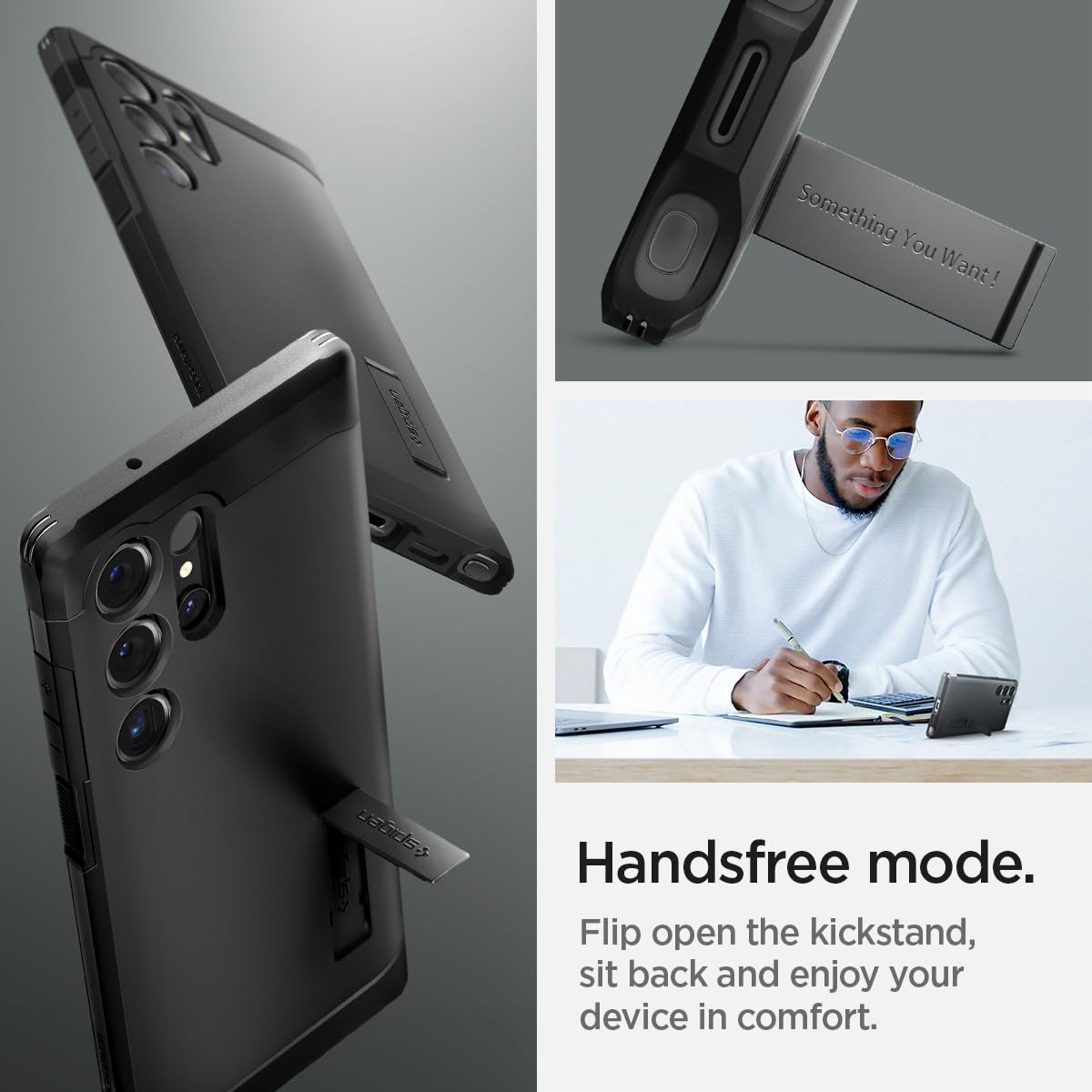 Foto 6 pulgar | Funda Spigen Tough Armor Para Galaxy S24 Ultra Con Soporte, Color Negro - Venta Internacional.