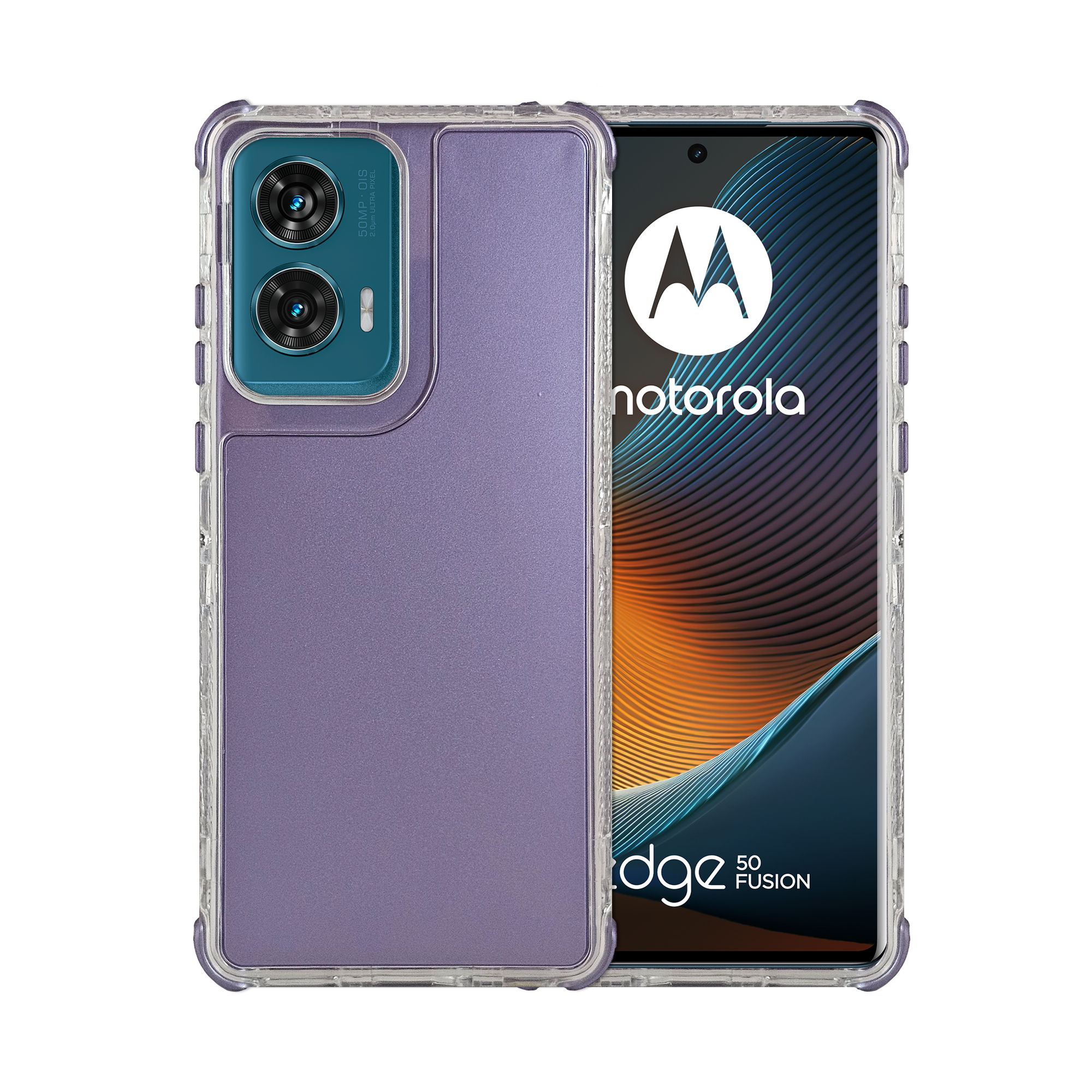 Funda 3 En 1 Rainbow 360 Morado Para Moto Edge 50 Fusion