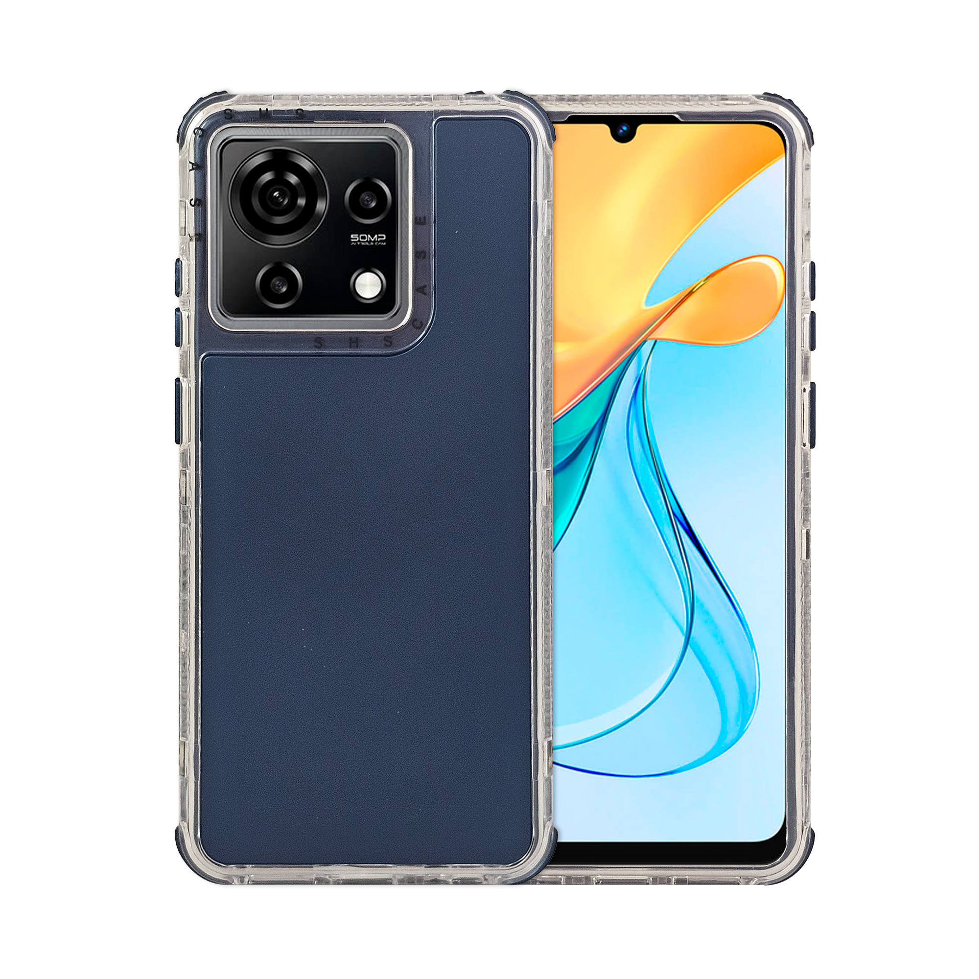Funda Uso Rudo Rainbow 360 Azul Marino Para Vivo V50 Vita