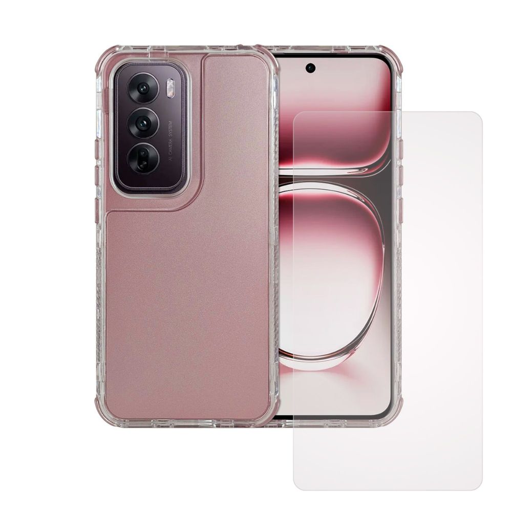 Funda 3 En 1 Rainbow 360 Rosa Para Oppo Reno 12 5g + 1 Mica Hd